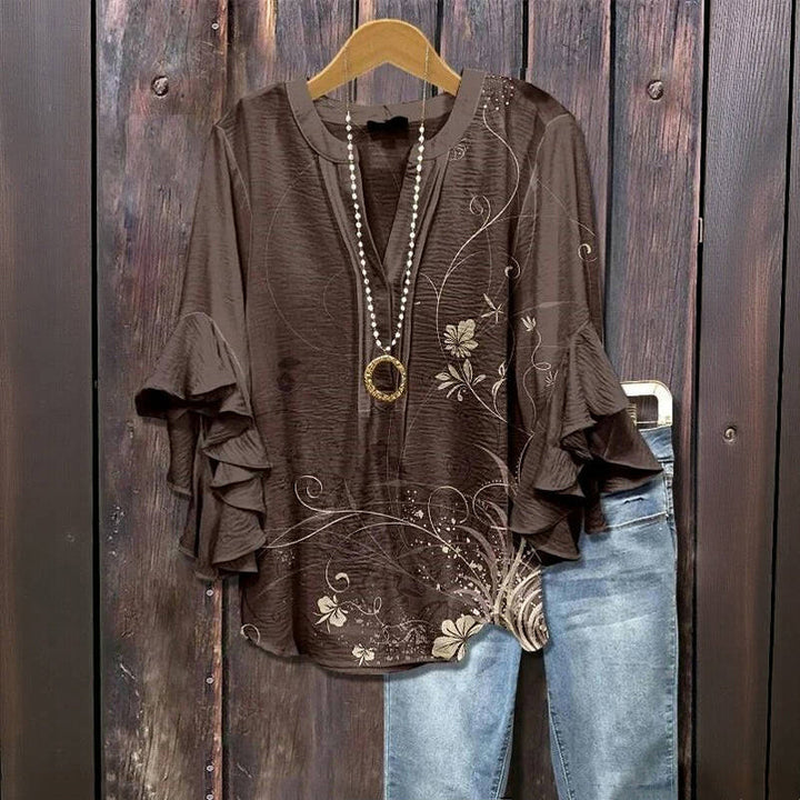 Cocoa bloom™ | floral swirl blouse