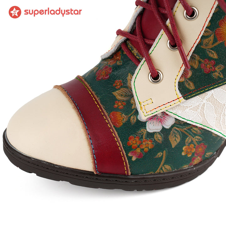 Autumn Garden Floral Ankle Boots