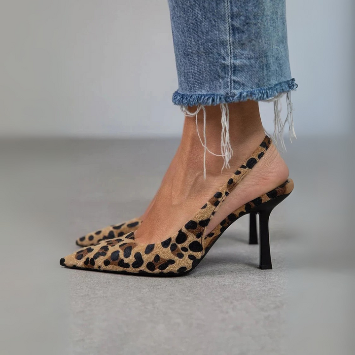 Seda™ | Leopard Print Slingback Stiletto Heels