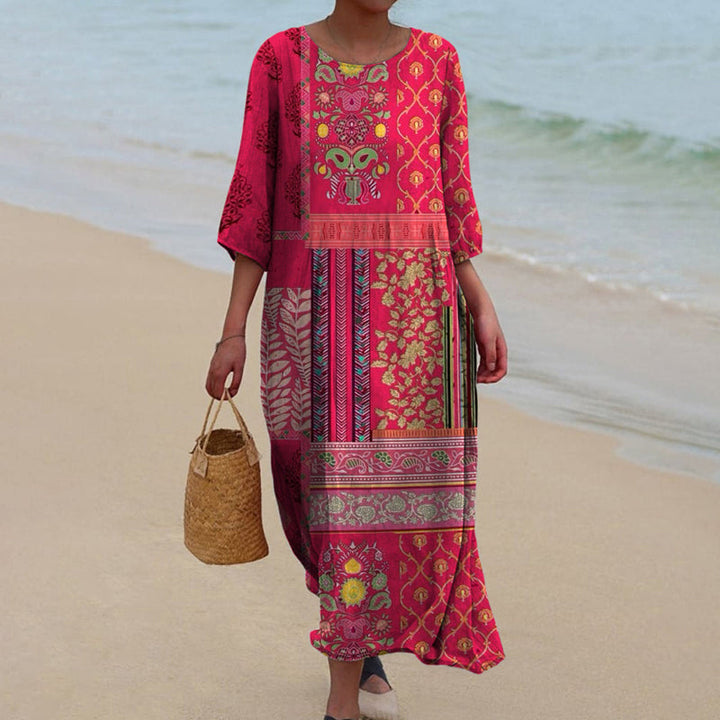 Ayla | Bohemian Patchwork Maxi Dress