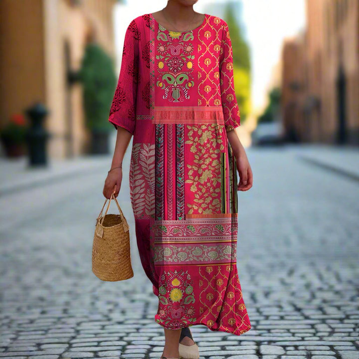 Ayla | Bohemian Patchwork Maxi Dress