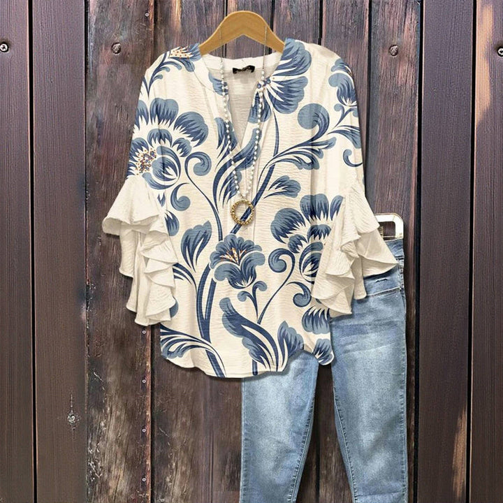 Blue flourish™ | bold ruffle blouse