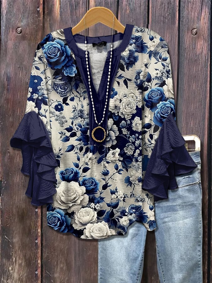 Evelyn Rose™ | Midnight Bloom Blouse