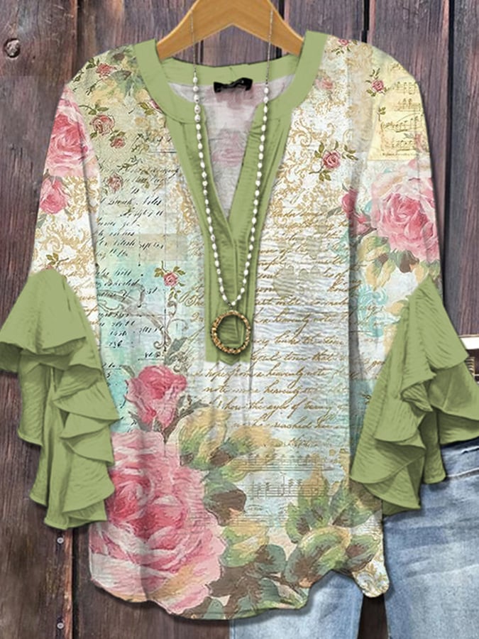 Elodie Garden™ | Vintage rose blouse
