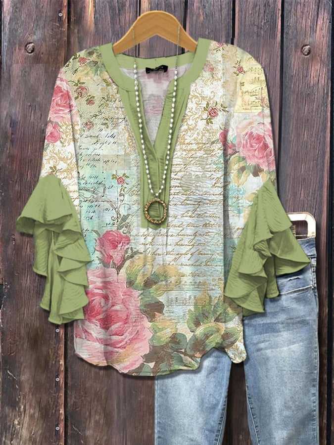 Elodie Garden™ | Vintage rose blouse