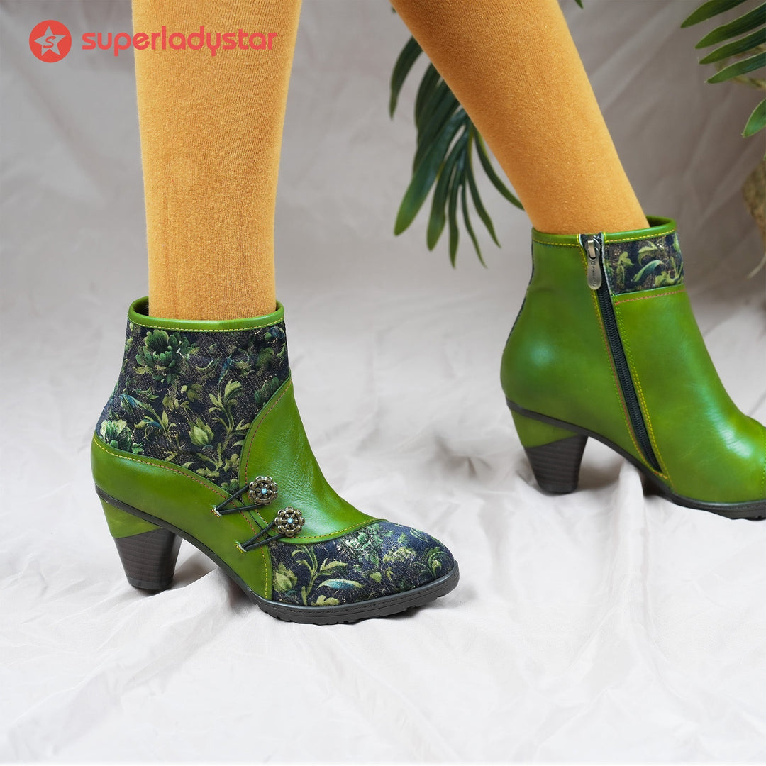 Handmade Leather Bloom Ankle Boots